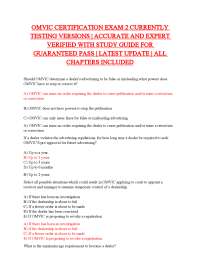 OMVIC CERTIFICATION EXAM 2 CURRENTLY TESTING VERSIONS | ACCURATE AND EXPERT VERIFIED