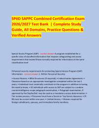 SPēD SAPPC Combined Certification Exam 2026/2027 Test Bank | Complete Study Guide, All