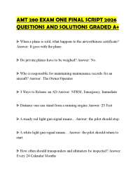 AMT 280 EXAM ONE FINAL SCRIPT 2026 QUESTIONS AND SOLUTIONS GRADED A+