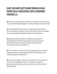 D487 SECURE SOFTWARE DESIGN EXAM PAPER 2026 QUESTIONS WITH ANSWERS GRADED A+
