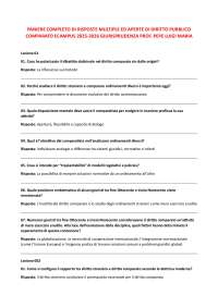 Paniere completo multiple/aperte Diritto Pubblico Comparato Prof. Pepe Luigi Maria