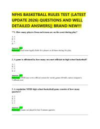 NFHS BASKETBALL RULES TEST (LATEST UPDATE 2026) QUESTIONS AND WELL DETAILED ANSWERS|| BR