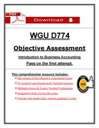 WGU D774 Objective Assessment 2026/2027 (PDF) | Introduction to Business Accounting | WGU