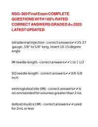 NSG-300 Final Exam COMPLETE QUESTIONS WITH 100% RATED CORRECT ANSWERS GRADED A+ 2025 LATES