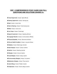 DSP 1 COMPREHENSIVE STUDY GUIDE 2026 FULL QUESTIONS AND SOLUTIONS GRADED A+