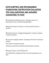D278 SCRIPTING AND PROGRAMMING FOUNDATIONS CERTIFICATION EVALUATION TEST 2026 QUESTIONS AN