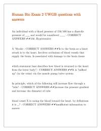 Human Bio Exam 2 UWGB questions with answers