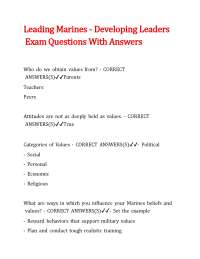 Leading Marines - Developing Leaders Exam Questions With Answers
