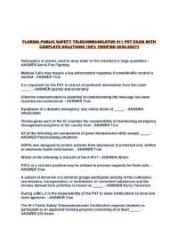 FLORIDA PUBLIC SAFETY TELECOMMUNICATOR 911 PST EXAM WITH COMPLETE SOLUTIONS 100% VERIFIED