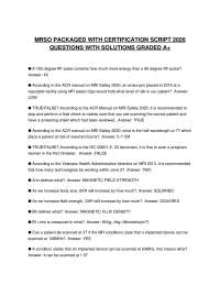 MRSO PACKAGED WITH CERTIFICATION SCRIPT 2026 QUESTIONS WITH SOLUTIONS GRADED A+