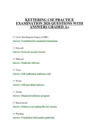KETTERING CSE PRACTICE EXAMINATION 2026 QUESTIONS WITH ANSWERS GRADED A+