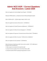 Admin NCO AGR // Correct Questions And Answers | Latest 2026