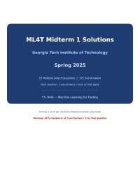 ML4T Midterm 1 Solutions, Spring 2025
