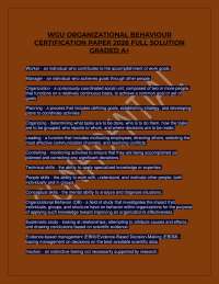 WGU ORGANIZATIONAL BEHAVIOUR CERTIFICATION PAPER 2026 FULL SOLUTION GRADED A+