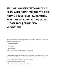 EMS 1021 CHAPTER TEST A PRACTICE EXAM WITH QUESTIONS AND VERIFIED ANSWERS [CORRECT] | GU