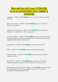 Maryville Nurs 663 Exam 2 UPDATED ACTUAL QUESTIONS AND CORRECT ANSWERS