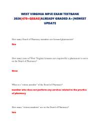 WEST VIRGINIA MPJE EXAM TESTBANK 2026|470+QS&AS|ALREADY GRADED A+|NEWEST UPDATE