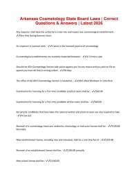 Arkansas Cosmetology State Board Laws | Correct Questions & Answers | Latest 2026