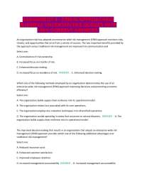 ASSIGNMENT 4 - ERM IN APPROACHING BUSINESS UNCERTAINTIES QUIZZES WITH 100% CORREVT ANSWE