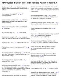 AP Physics 1 Unit 4 Test with Verified Answers Rated A