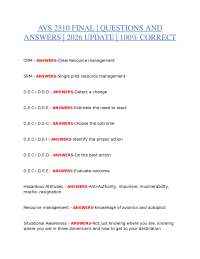 AVS 2510 FINAL EXAM STUDY GUIDE | QUESTIONS AND ANSWERS | 2026 UPDATE | 100% CORRECT VERIF
