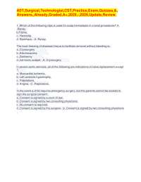 AST SURGICAL TECHNOLOGIST CST PRACTICE EXAM QUESTIONS WITH ANSWERS.