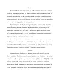 Role of community health in advocacy and patient education