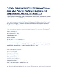 FLORIDA AIR EXAM BUSINESS AND FINANCE Exam 2025–2026 Accurate Questions and Answers