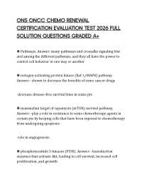 ONS ONCC CHEMO RENEWAL CERTIFICATION EVALUATION TEST 2026 FULL SOLUTION QUESTIONS GRADED A