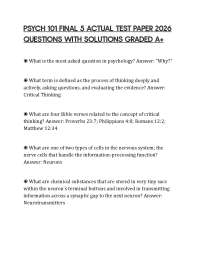 PSYCH 101 FINAL 5 ACTUAL TEST PAPER 2026 QUESTIONS WITH SOLUTIONS GRADED A+