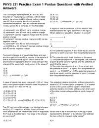 PHYS 221 Practice Exam 1 Purdue Questions with Verified Answers