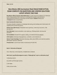 New Mexico JSM Journeyman Sheet Metal EXAM ACTUAL EXAM COMPLETE 250 QUESTIONS AND VERIFIED