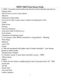 NSPN 7200: Final Exam Guide