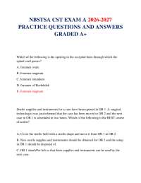 NBSTSA CST EXAM A 2026-2027 PRACTICE QUESTIONS AND ANSWERS GRADED A+
