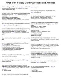 APES Unit 5 Study Guide Questions and Answers