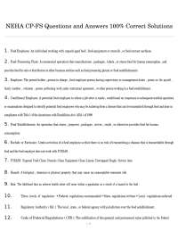 NEHA CP-FS Questions and Answers 100% Correct Solutions