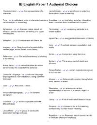 IB English Paper 1 Authorial Choices.