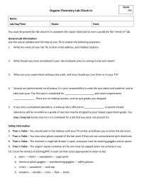 Organic Chemistry Lab Check-In Report