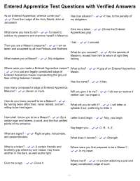 Entered Apprentice Test Questions with Verified Answers