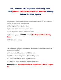 ICC California UST Inspector Exam Prep 2026-2027|Newest 390QS&AS from Past Reviews|Already