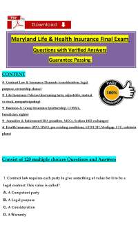 Maryland Life and Health Insurance Final Exam Study Guide – Licensing Prep