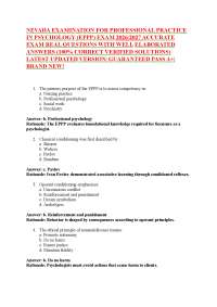 NEVADA EXAMINATION FOR PROFESSIONAL PRACTICE IN PSYCHOLOGY (EPPP) EXAM 2026/2027 ACCURATE