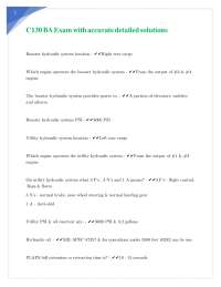 C130 BA Exam with accurate detailed solutions