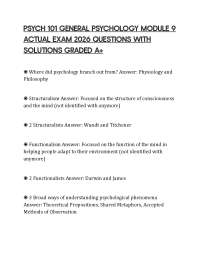 PSYCH 101 GENERAL PSYCHOLOGY MODULE 9 ACTUAL EXAM 2026 QUESTIONS WITH SOLUTIONS GRADED A+