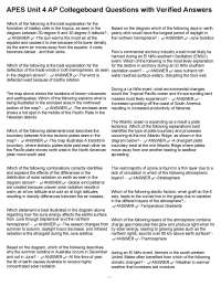 APES Unit 4 AP Collegeboard Questions with Verified Answers
