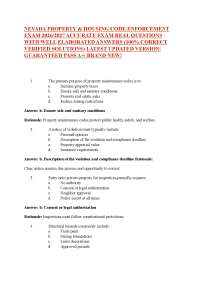 NEVADA PROPERTY & HOUSING CODE ENFORCEMENT EXAM 2026/2027 ACCURATE EXAM REAL QUESTIONS W