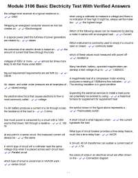 Module 3106 Basic Electricity Test With Verified Answers
