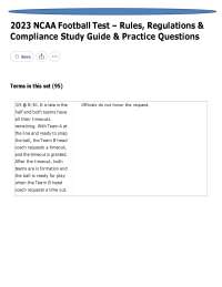 2023 NCAA Football Test –Rules, Regulations &Compliance Study Guide & Practice Questions A