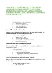 NEVADA TITLE INSURANCE AGENT EXAM 2026/2027 ACCURATE EXAM REAL QUESTIONS WITH WELL ELABO