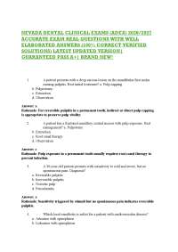NEVADA DENTAL CLINICAL EXAMS (ADEX) 2026/2027 ACCURATE EXAM REAL QUESTIONS WITH WELL E